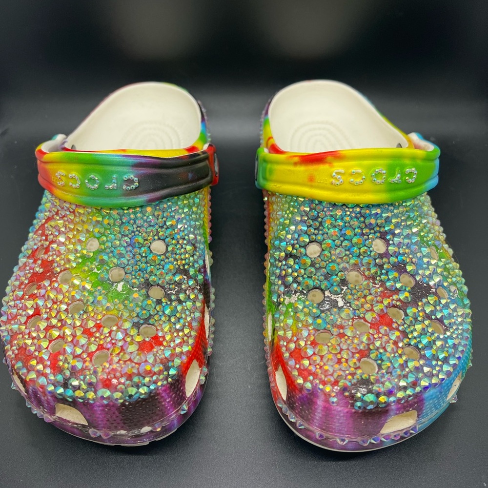 Colorful CROCS Clogs with Rhinestones PREOWNED
